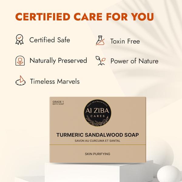 Alziba Cares Soap - Turmeric Sandalwood 100 g - Soaps