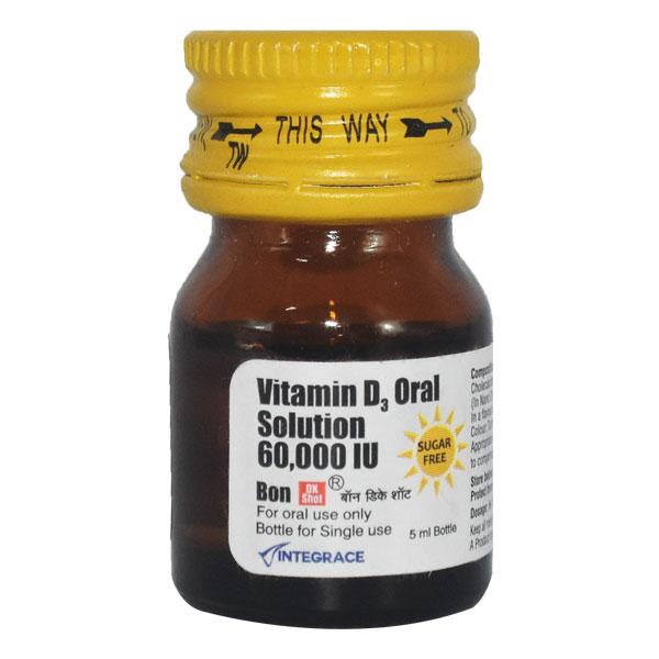BON DK Shot 60000IU Sugar Free Oral Solution 5ml - Supplements-Vit