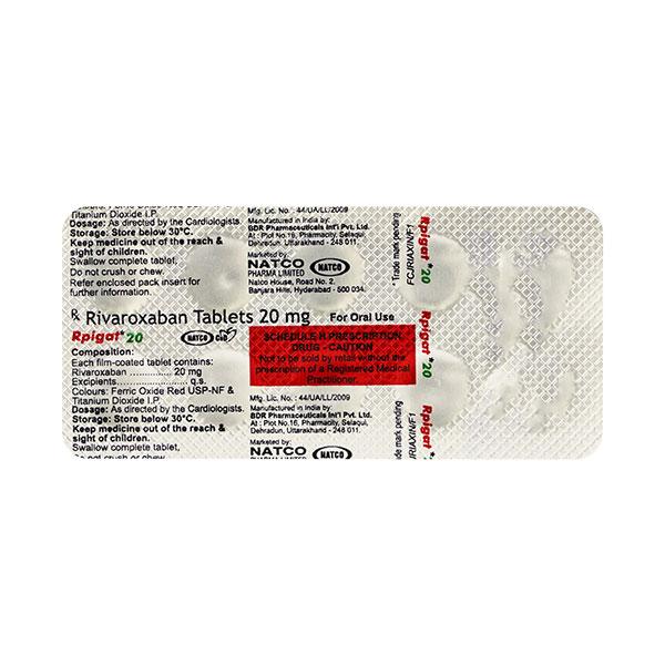 RPIGAT 20 Tablet 10's - Blood Clot-Ant