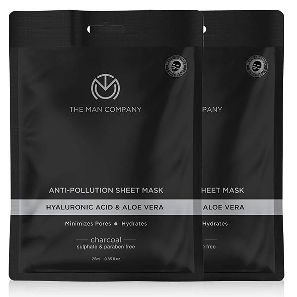 Netmeds | The Man Company Charcoal Face Sheet Mask - 25 ml (Pack of 2) 1's