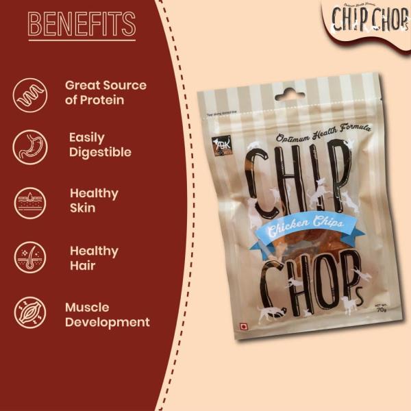 Chip Chops Chicken Chips Coins 70 gm - Petfood