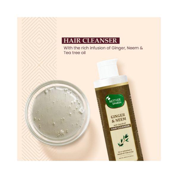 Mother Sparsh Ginger & Neem Anti-Dandruff Hair Cleanser 200 ml - Shampoos