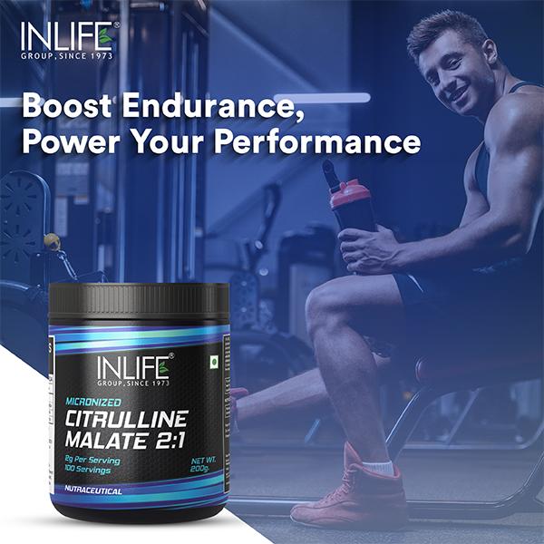 INLIFE Micronized Citrulline Malate Powder 200 gm - Workout Essentials