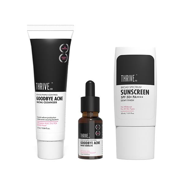ThriveCo Acne-Free Sun Defense Kit (Anti-Acne Serum + Face Wash + SPF 50 PA++++ Sunscreen) 1's - Facial Kits