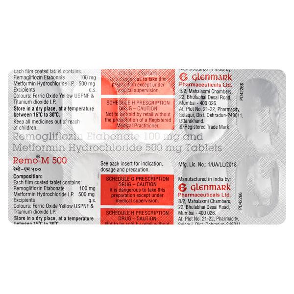 REMO M 500mg Tablet 10's - Diabetes-Ant
