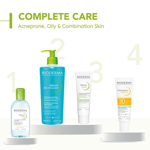 Bioderma Sebium Face And Body Wash Moussant Purifying Cleansing Gel 500 ml - Scrubs & Exfoliants