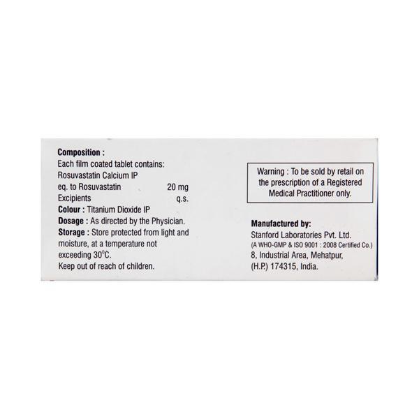 Roslaren 20mg Tablet 10'S - High Cholesterol-Dys