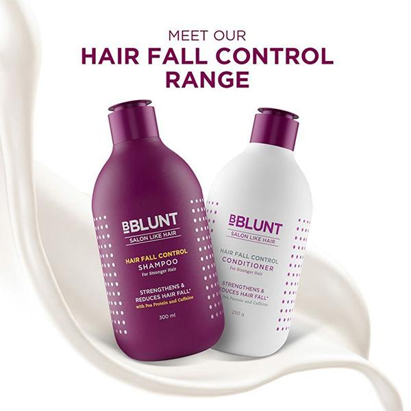 Bblunt Hair Fall Control Shampoo with Pea Protein And Caffeine for Strengthens & Reduces Hair Fall 300ml - Shampoos