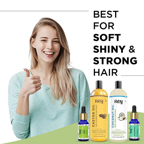Rey Naturals Hair Oil Combo of 4 430 ml - Essential Oils