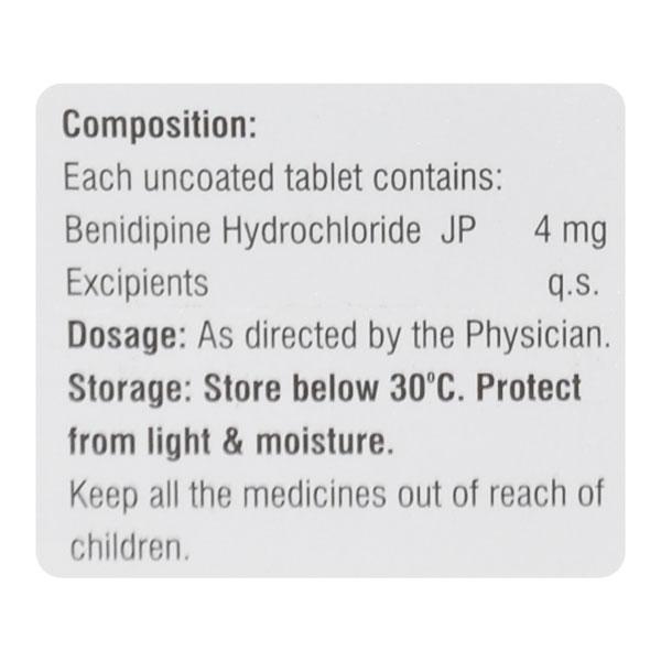 Benibuz 4mg Tablet 10'S - Hypertension-Cal