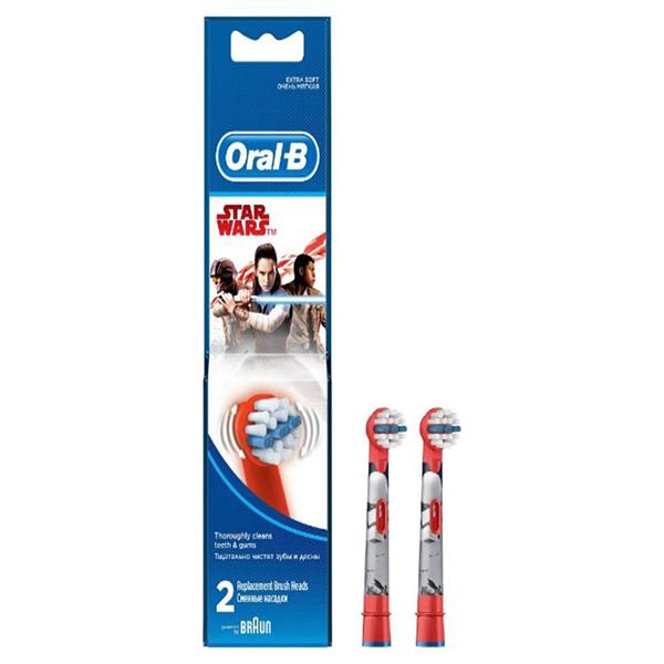 Oral B Kids Electric Rechargeable Toothbrush Heads Replacement Refills Featuring Star Wars Characters 2's