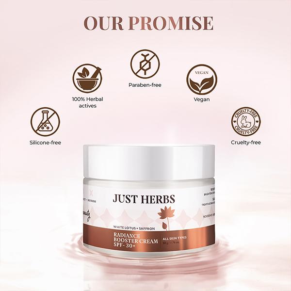 Just Herbs Radiance Booster Cream With SPF 30+ 50 gm - Night Cream