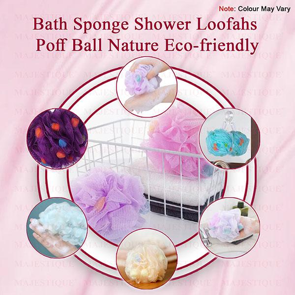Majestique Premium Large Size Loofas with Active Spheres, 55g Each Body Wash Sponge - Multicolor 1's - Bath Tools
