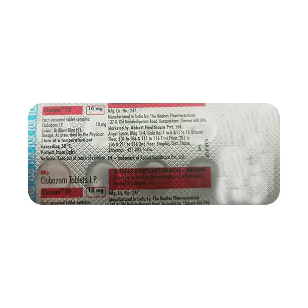 Clozam 10mg Tablet 10'S - Anxiety-Anx