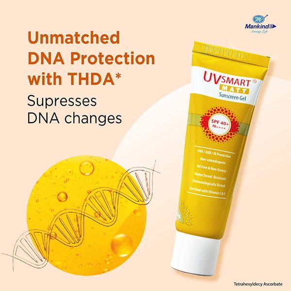 UVSMART MATT SPF 40+ PA++++ Sunscreen Gel 50gm - Sunscreen Preparations-Emo