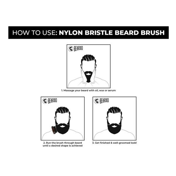 Beardo Beard Brush - Nylon Bristle - Beard Comb
