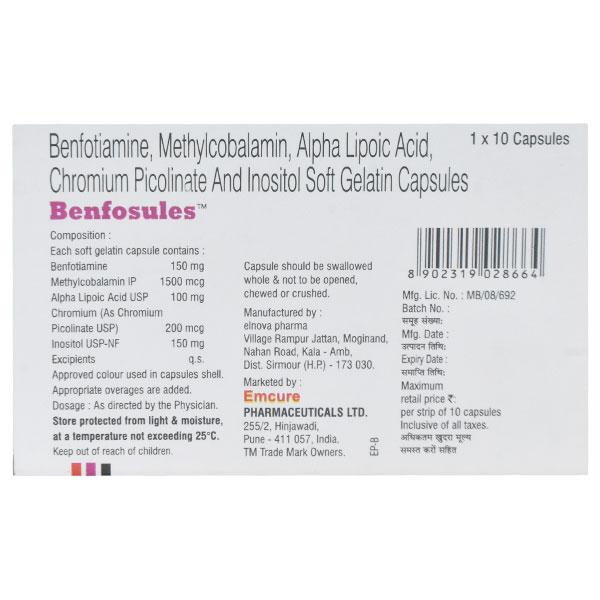 Benfosules Capsule 10'S - Supplements-Vam