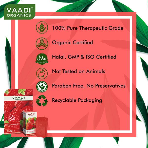 Vaadi Herbals Strawberry Facial Bar with Grapeseed Extract 25 gm - Soaps
