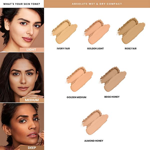 Lakme Xtraordin-airy Compact, 2 In 1 Compact + Foundation, Lightweight, SPF17, 06 Almond Honey, 9 gm - Compact Powder