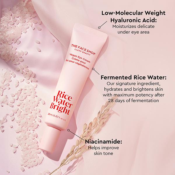 The Face Shop Rice Water Bright Vegan Eye Cream 20 ml - Under Eye Creams & Serums