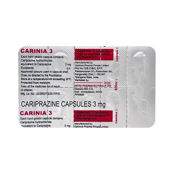 CARINIA 3 Capsule 10's - Schizophrenia-Aps