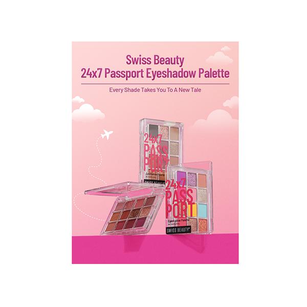 Swiss Beauty 24-7 Passport Eyeshadow Palette Shade- Late Nights 4.5 gm - Eye Shadow Palettes