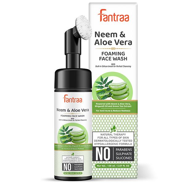 Fantraa Neem & Aloe Vera Foaming Face Wash with Built 150 ml - Face Wash & Cleansers