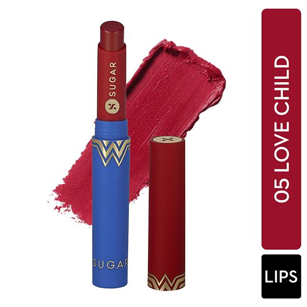 SUGAR Cosmetics X Wonder Woman Creamy Matte Lipstick - 05 Love Child 2 gm - Lipsticks