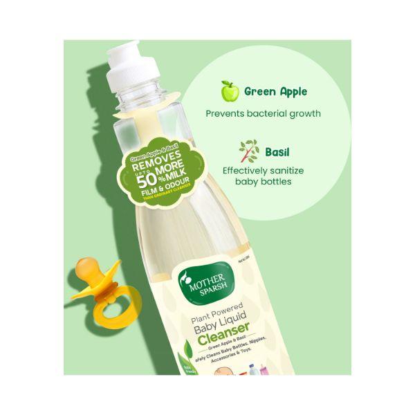 Mother Sparsh Natural Baby Liquid Cleanser Cleanser For Baby Bottles, Nipples, Refill Pack 1000 ml - Baby Detergents