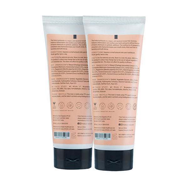 Arata Natural Refreshing Toothpaste With Peppermint, Cinnamon Fights Tooth Decay 200 ml 2's - Toothpaste