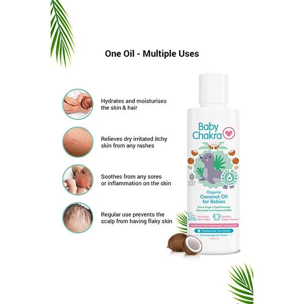 BabyChakra Organic Coconut Oil For Babies 100 ml - Face Oils