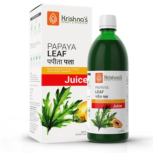 Krishna's Herbal & Ayurveda Papaya Leaf Juice 500 ml - Ayurvedic Juices