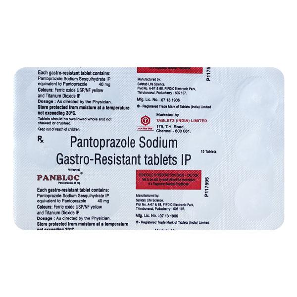 Panbloc 40mg Tablet 15'S - Ulcer/Reflux/Flatulence-Aaa