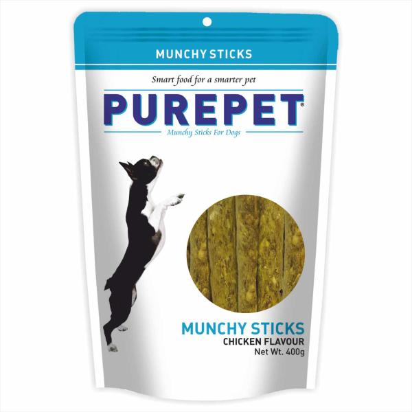 Netmeds | Purepet Munchy Sticks, Chicken Flavour, Dog Treats 400 gm