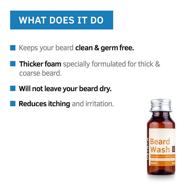 Ustraa Beard Wash Oil - Woody 60 ml - Beard Oil