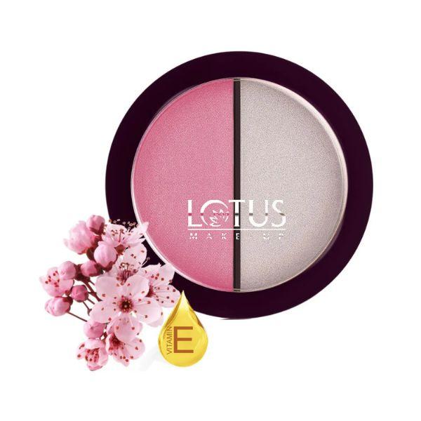 Lotus Makeup Proedit Silk Touch Blush Highlighter Duo Paradise Petal Bh02 12 gm - Blushes