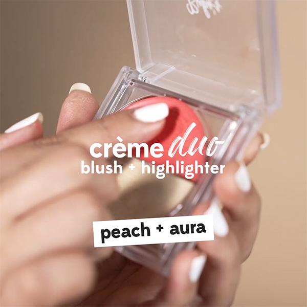 Ruby'S Organics 2 In 1 Creme Highlighter & Blush Duo - Aura + Peach 9 gm - Face Palettes