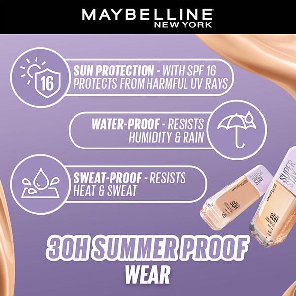 Maybelline New York Super Stay Lumi-Matte Liquid Foundation 30H Longwear Yet Light-As-Air, 128 35 gm - Foundation