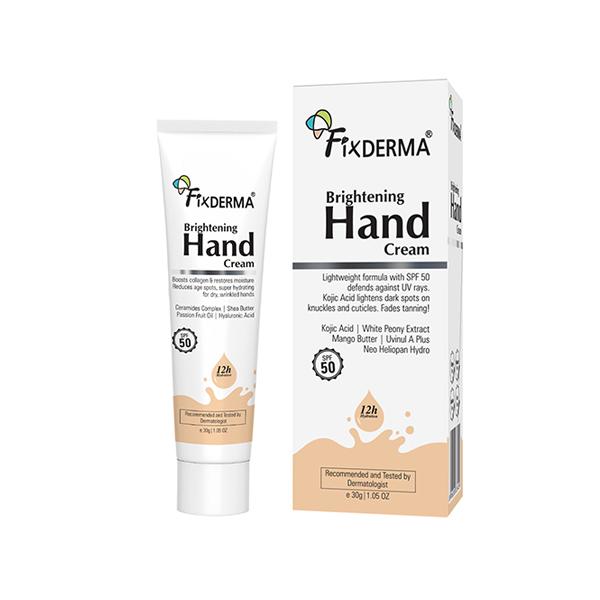 Netmeds | Fixderma Brightening Hand Cream for Women and Men, for Dry and Rough Hands All Skins Types 30 gm