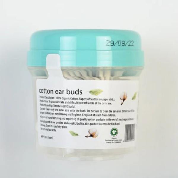 Cottsberry Organic Cotton Ear Buds 100's - Cotton Buds & Balls
