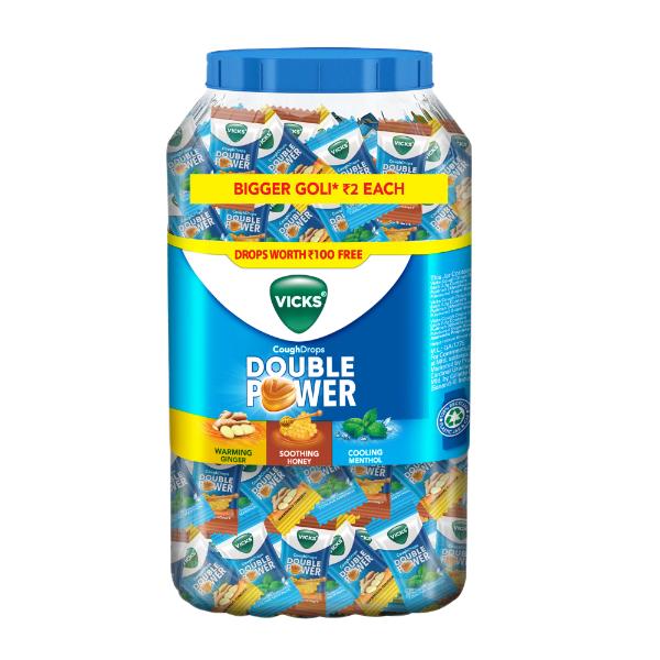 Netmeds | Vicks Cough Drops Double Power Candy - Menthol, Honey & Ginger (175 + 50 Free) 225's
