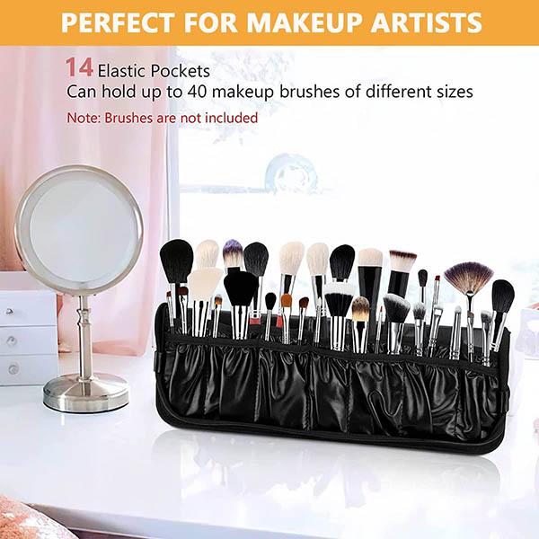 Bronson Professional Makeup Brush Travel Kit Pouch Storage Organizer 14 Pockets 1's - Makeup Pouches