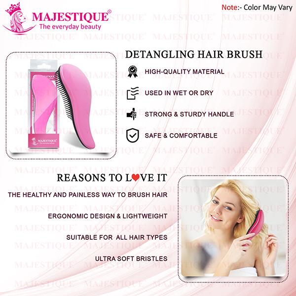 Majestique Curve Detangling Hair Brush for for All Hair Types Adults, and Kids - Multicolor 1's - Hair Brushes