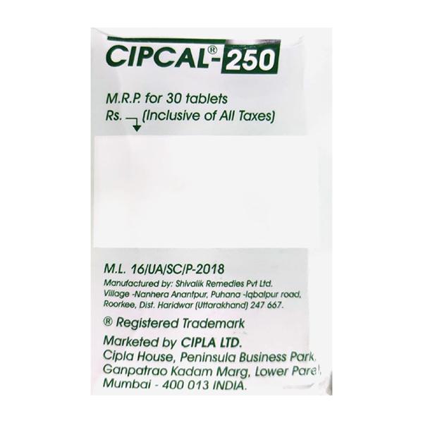 Cipcal 250mg Tablet 30'S - Supplements-Cal