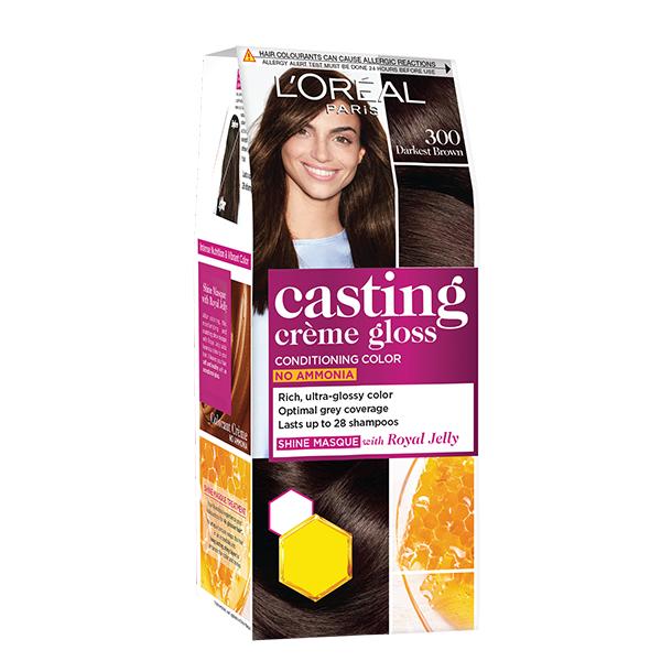 L'Oreal Paris Casting Creme Gloss Small Pack, 300 Darkest Brown 45 Gm - Crème