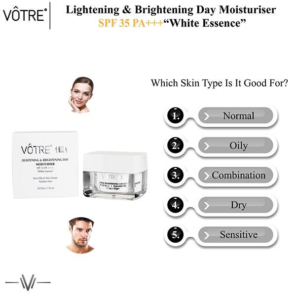 Votre White Essence Brightening SPF 35 PA++ Day Moisturiser 50 gm - Face Moisturizers