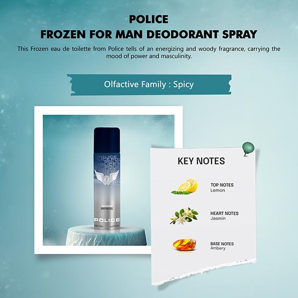 Police Frozen Deodorant Spray 200ml + 200ml 2's - Men Deodorants/Roll-Ons