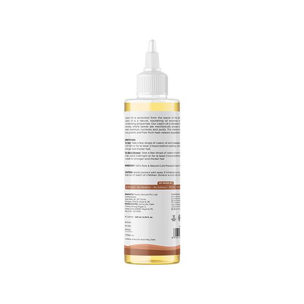 Aravi Organic 100% Pure and Natural Cold Pressed Castor Carrier Hair Oil 200 ml - Hair Oils
