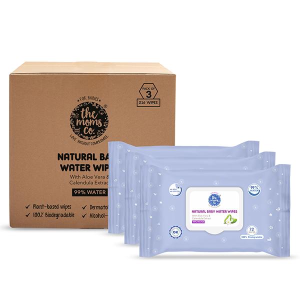 The Moms Co. Baby Water Wipes (Pack of 3) 1's - Rash Creams