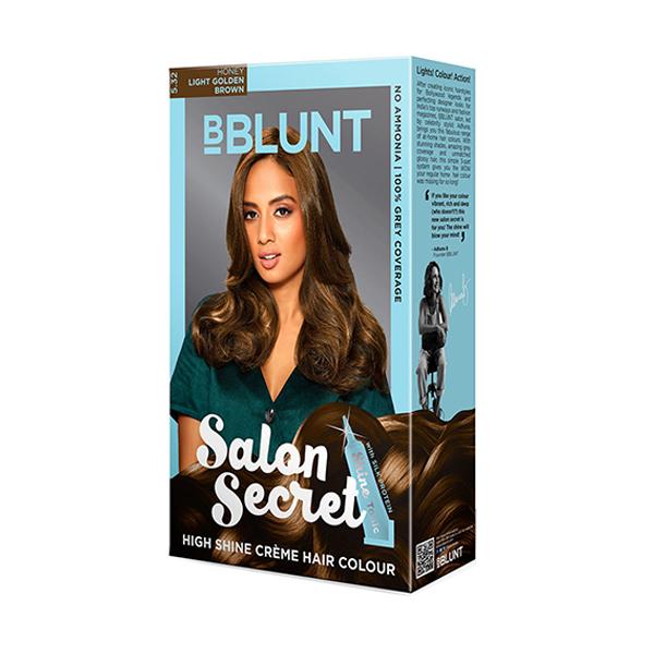 Netmeds | BBlunt Salon Secret High Shine Creme Hair Colour 5.32 Honey Light Golden Brown (50gm +50ml + 8ml) 1's